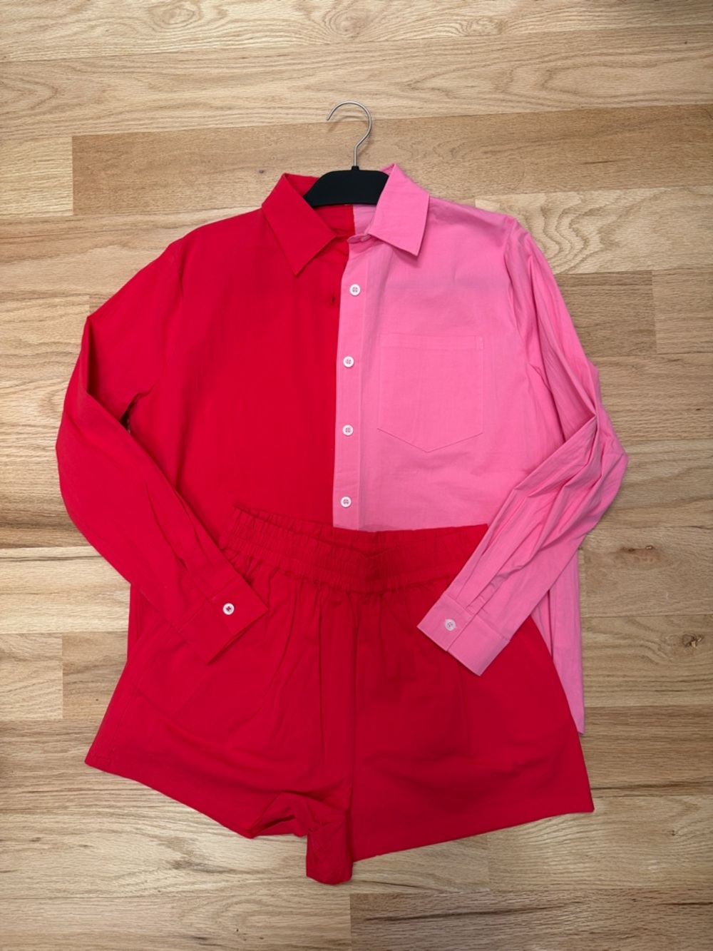 Buddy Love Colorblock Red and Pink Shirt with Shorts